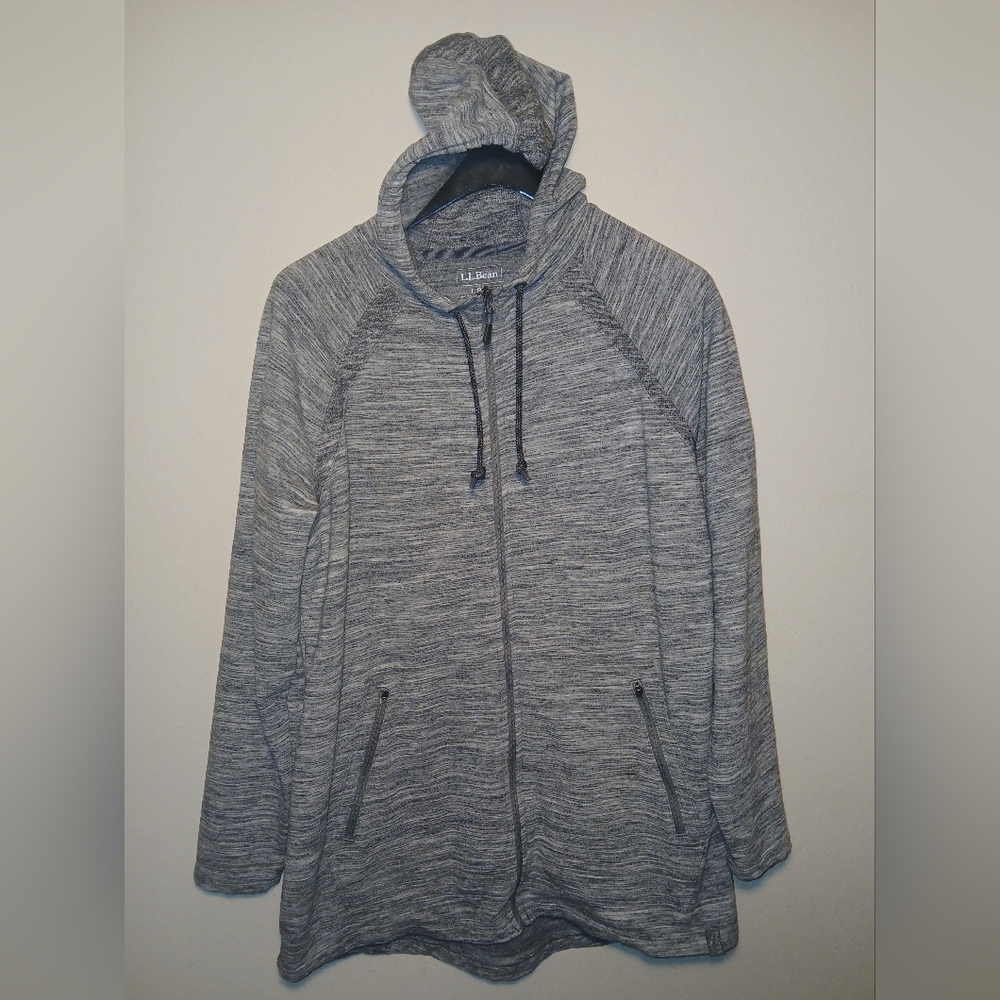 L.L. Bean Sweater Womens Size Large Knit Full Zip Hooded Jacket